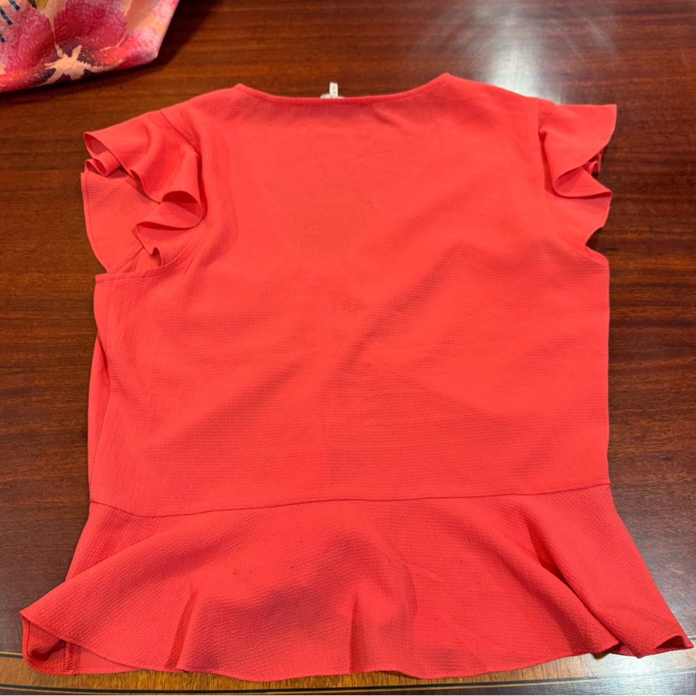 Wayf Red Ruched Blouse - Picture 2 of 2